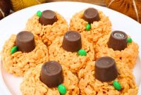 Fall Pumpkin Rice Krispie Treats with Rolos