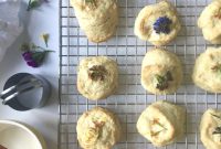 Lemon Cream Scones Recipe with Edible Flowers