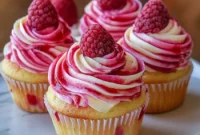 Raspberry Swirl Cupcakes with Creamy Frosting