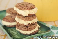 Pumpkin Ice Cream Sandwiches with Gingerbread Cookies