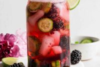 Blackberry Cucumber Gin and Tonic Cocktail