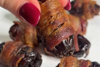 Crispy Bacon-Wrapped Dates Stuffed with Blue Cheese