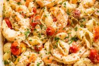 Creamy Baked Shrimp Pasta with Cream Cheese