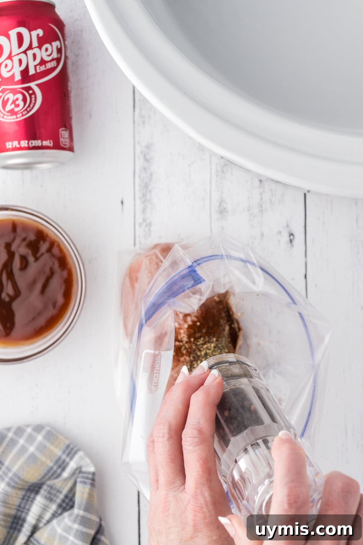 Slow-Cooker Dr Pepper Pulled Pork Recipe 4 Seasoning the pork tenderloin.