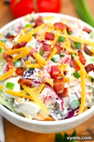 Image of seven layer salad with bacon.