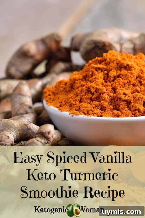 Creamy Keto Turmeric Smoothie Recipe 3 A close up of spices