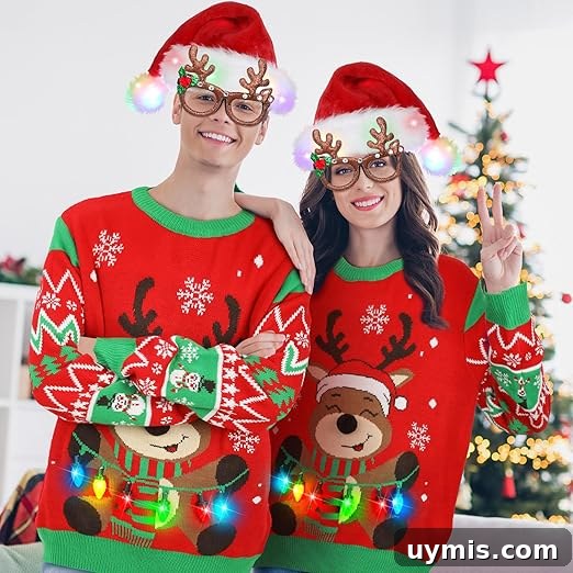 Image for Light Up Reindeer Ugly Sweater