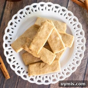 Cinnamon Shortbread Cookies Recipe 13 cinnamon shortbread cookies recipe piled on small decorative plate close up