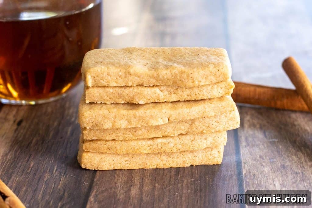Cinnamon Shortbread Cookies Recipe 10 cinnamon shortbread cookies recipe in a stack