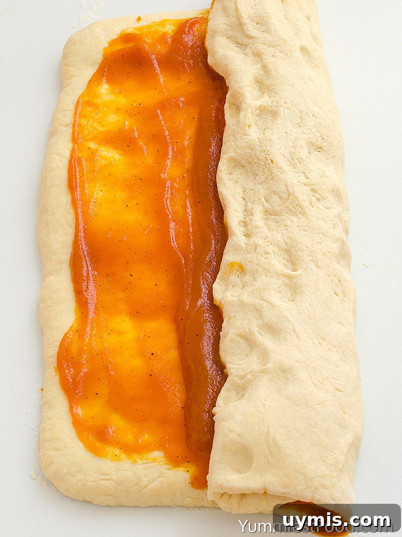 Pumpkin Cinnamon Rolls with Cream Cheese Frosting 4 Pumpkin Cinnamon Rolls With Cream Cheese Frosting - Making - Step 2