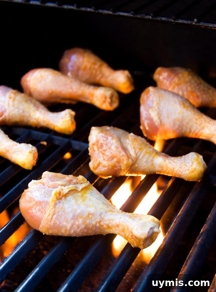 Grilling drumsticks