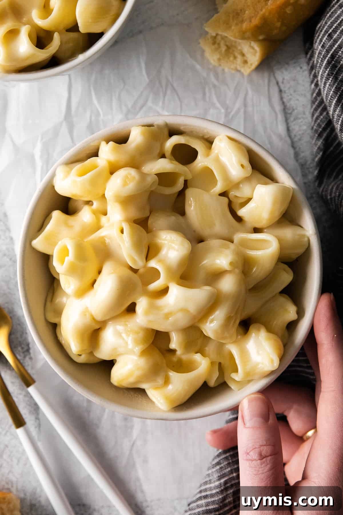 Bowl of Copycat Panera Mac and Cheese Bowl of mac and cheese.