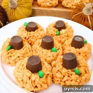 Fall Pumpkin Rice Krispie Treats with Rolos 24 pumpkin rice krispie treats with rolo recipe dinners done quick featured image