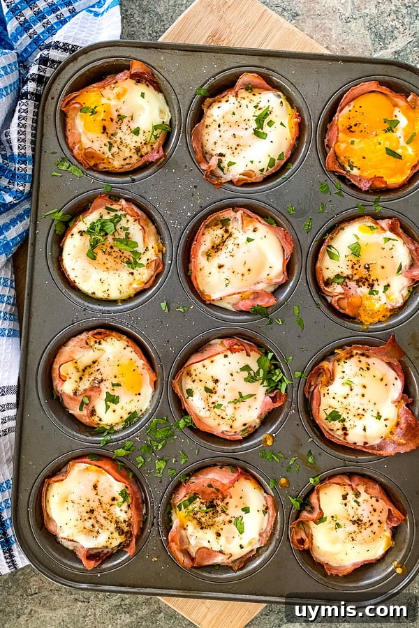 Make-Ahead Ham and Egg Breakfast Cups Recipe 6 baked breakfast with eggs