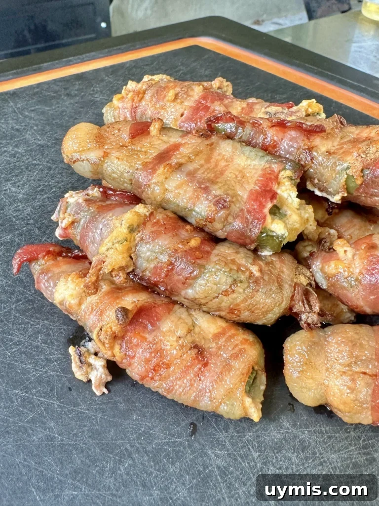 Texas Twinkies Brisket Jalapeno Poppers 4 bacon wrapped jalapenos