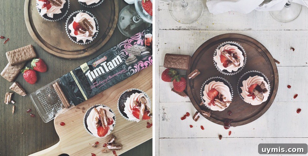 Chocolate Strawberry Champagne Cupcakes Recipe 4 img 131 3