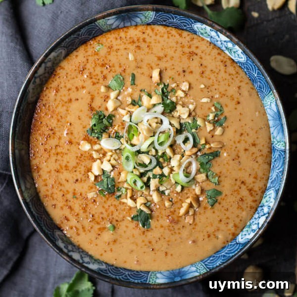 Easy Thai peanut sauce for chicken satay, beef satay, or noodles. Make this easy peanut sauce mild or spicy. My sugar-free keto recipe offers sweetener subs.