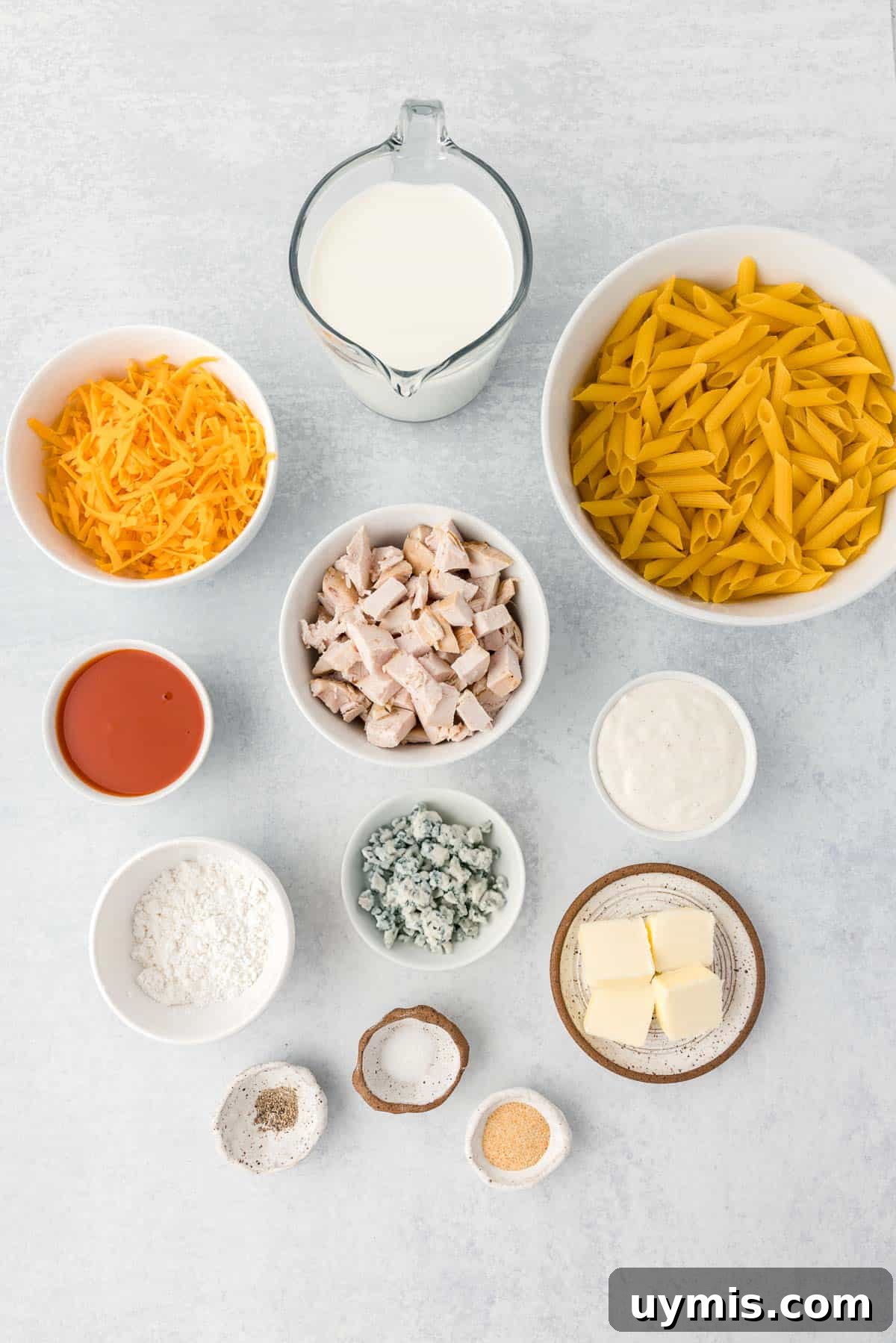 Buffalo Chicken Pasta ingredients