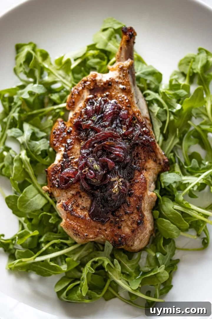Pork chops with balsamic caramelized onions