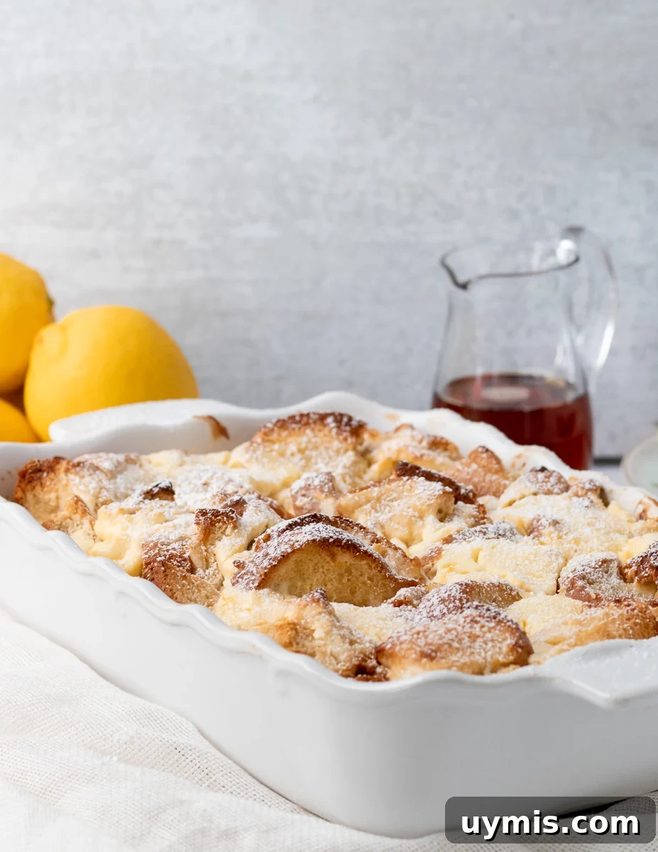 Lemon Cheesecake French Toast Casserole Recipe 2 lemon cheesecake french toast casserole dusted with powdered sugar