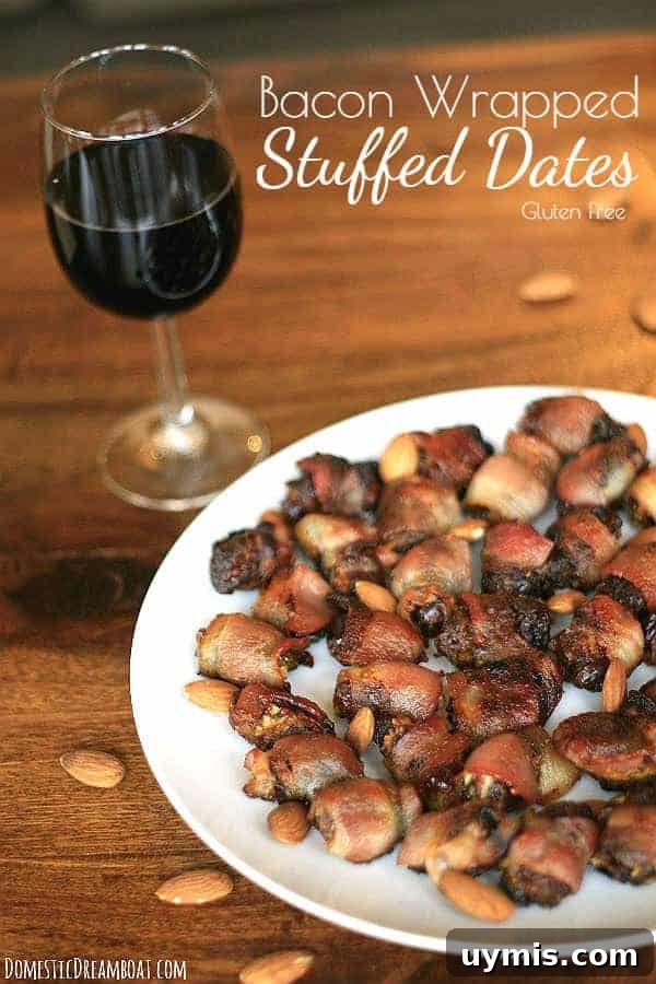 Bacon Wrapped Dates Stuffed with Blue Cheese and Almonds 10 img 1379 9