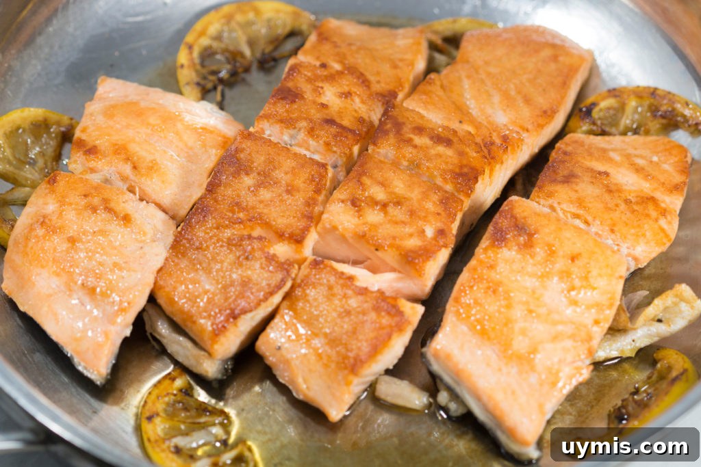 Pan-Seared Salmon Recipe with Crispy Skin and Lemon Butter 3 pan seared salmon