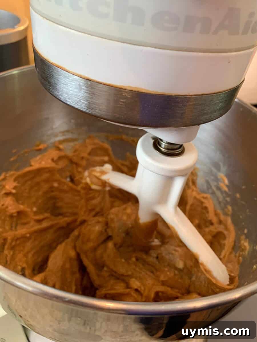 Classic Chewy Peanut Butter Cookies Recipe 5 Raw cookie batter in a mixing bowl.