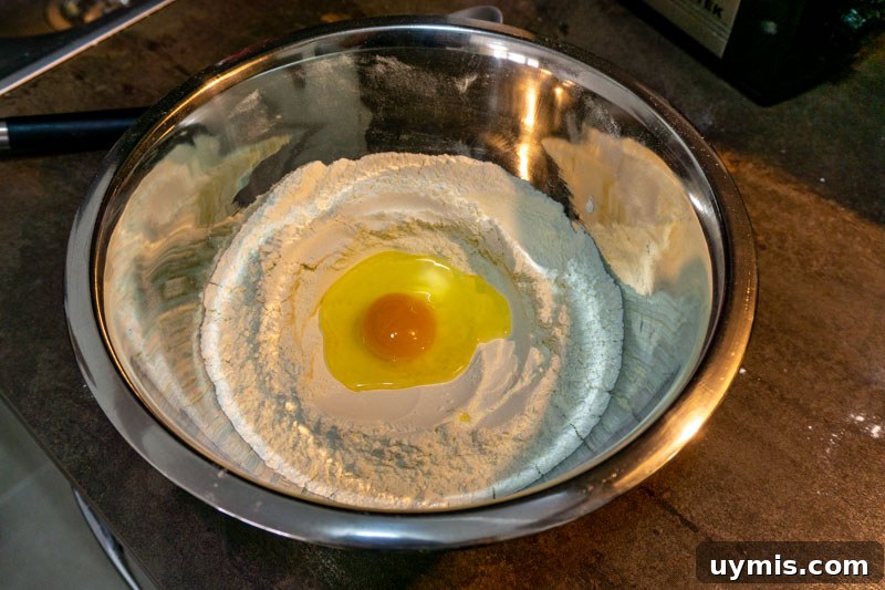 Starting to make your khinkali dough