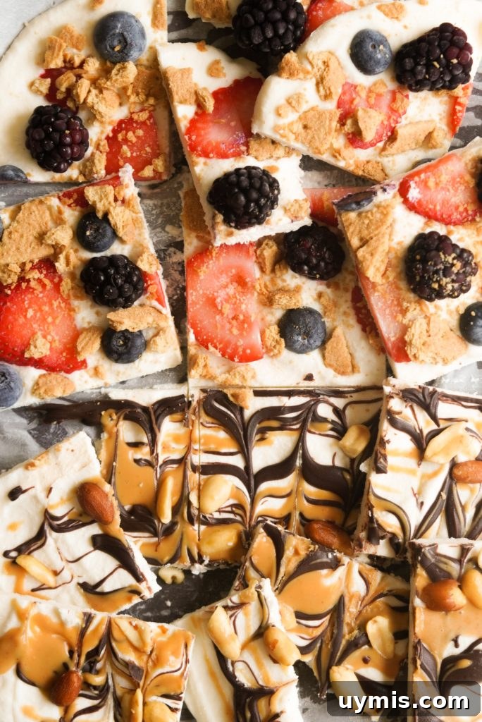 Viral High Protein Frozen Cottage Cheese Bark 11 slices of frozen dessert bark