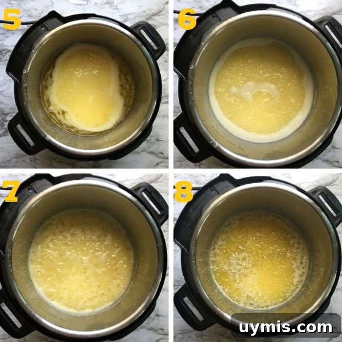 Instant Pot Ghee Recipe: Homemade Clarified Butter 8 coking butter in instant pot step by step