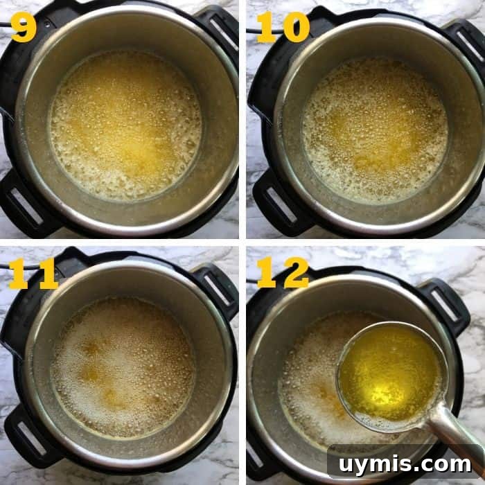 Instant Pot Ghee Recipe: Homemade Clarified Butter 9 making clarified butter in instant pot step by step