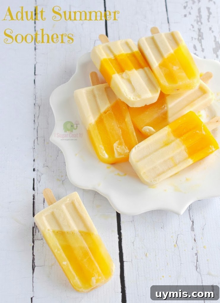 Blackberry Baileys Mini Creamsicle Recipes and Popsicle Roundup 3 Malibu Summer Soothers Popsicles