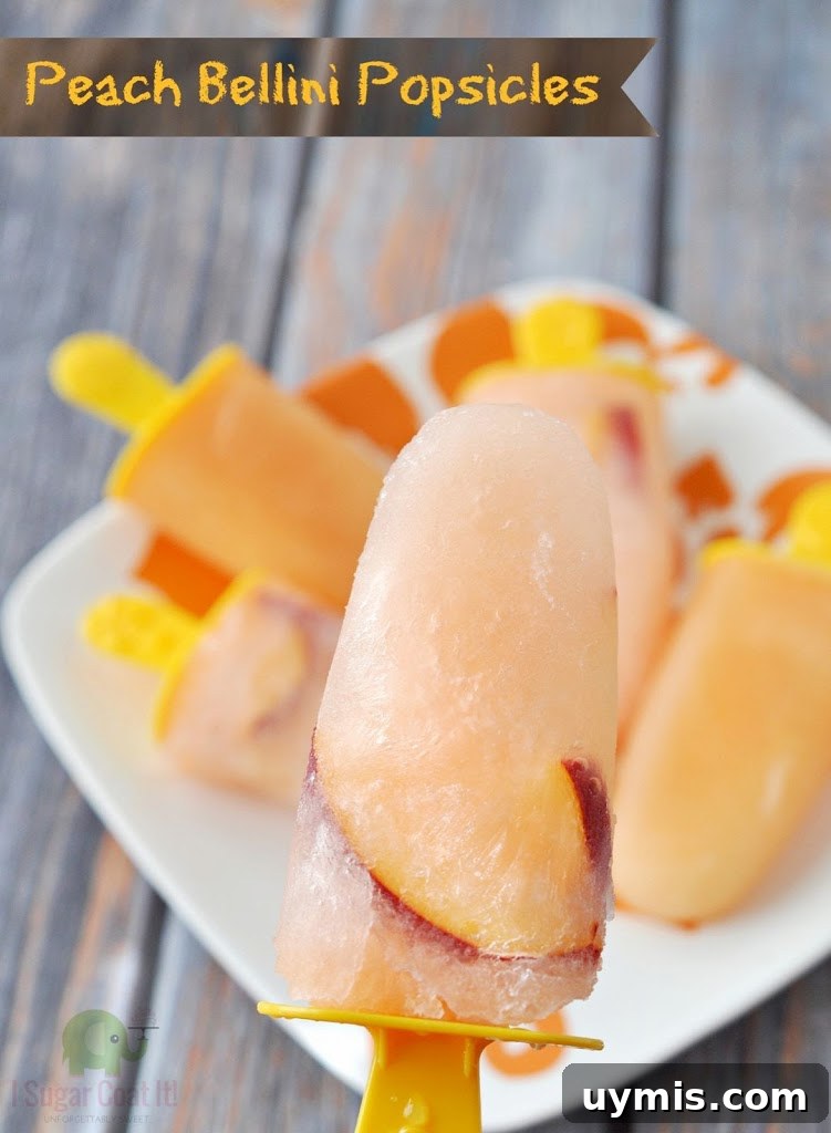 Blackberry Baileys Mini Creamsicle Recipes and Popsicle Roundup 4 Peach Bellini Popsicles
