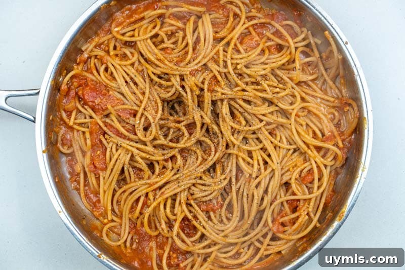 Pasta ready to serve