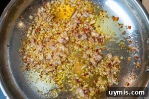 Cooking the shallot