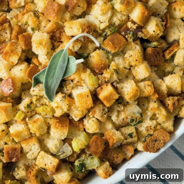 Traditional Bread Stuffing Recipe 4 stuffing on plate