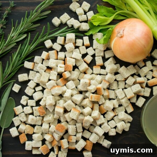 Traditional Bread Stuffing Recipe 6 ingredients for stuffing