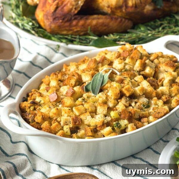 Traditional Bread Stuffing Recipe 7 stuffing served on table