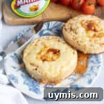 Air fryer crumpets on a plate.