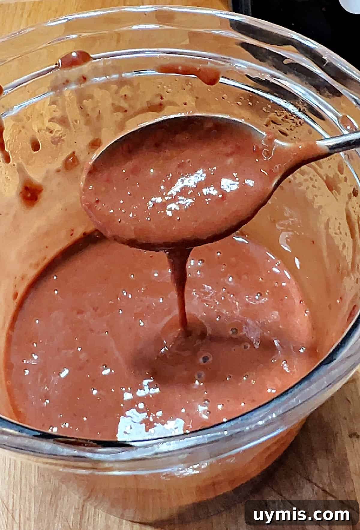 Homemade Strawberry Balsamic Vinaigrette Recipe 5 Finished vinaigrette on the blender jar.