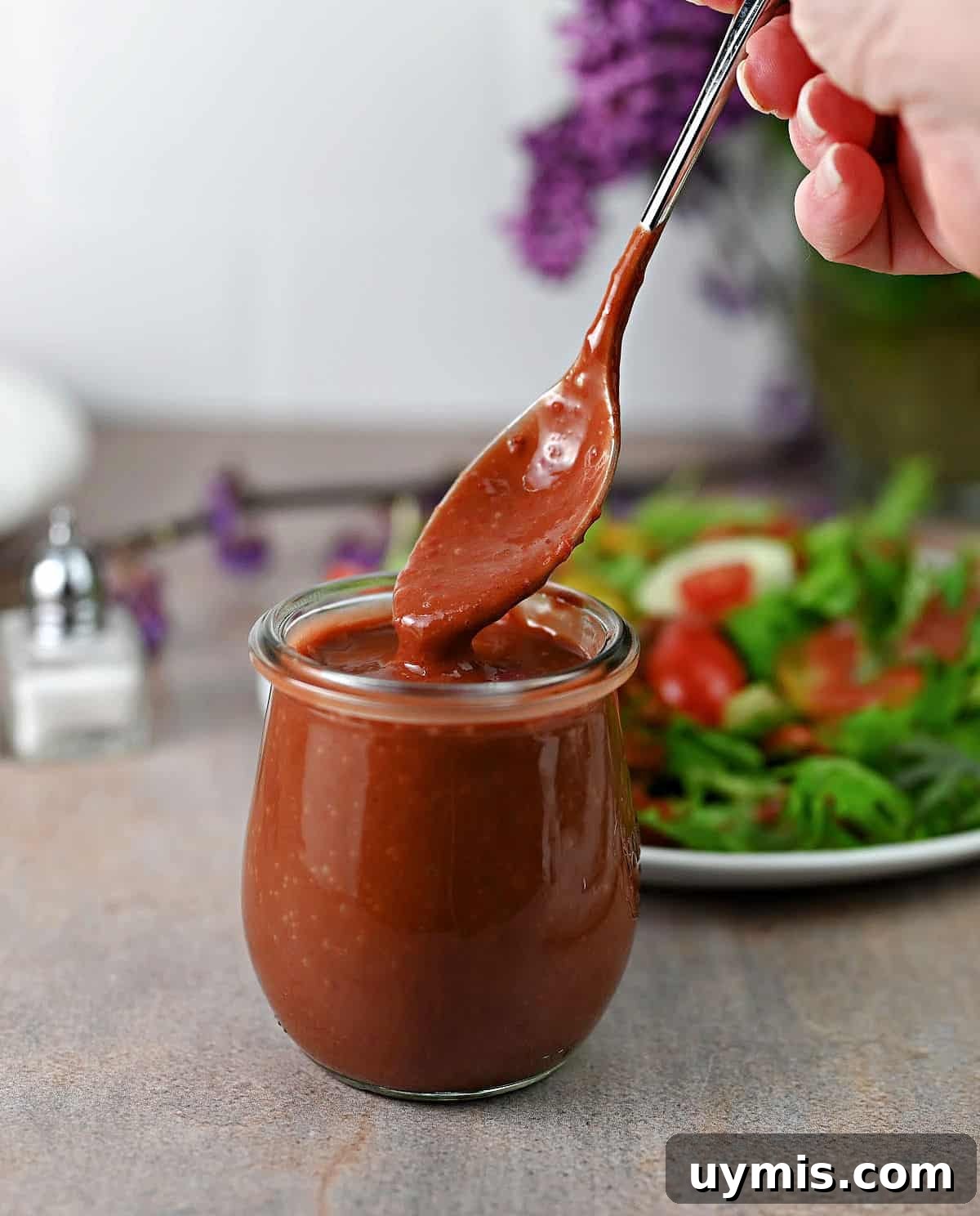Homemade Strawberry Balsamic Vinaigrette Recipe 6 Jar of strawberry vinaigrette dressing ready to use.