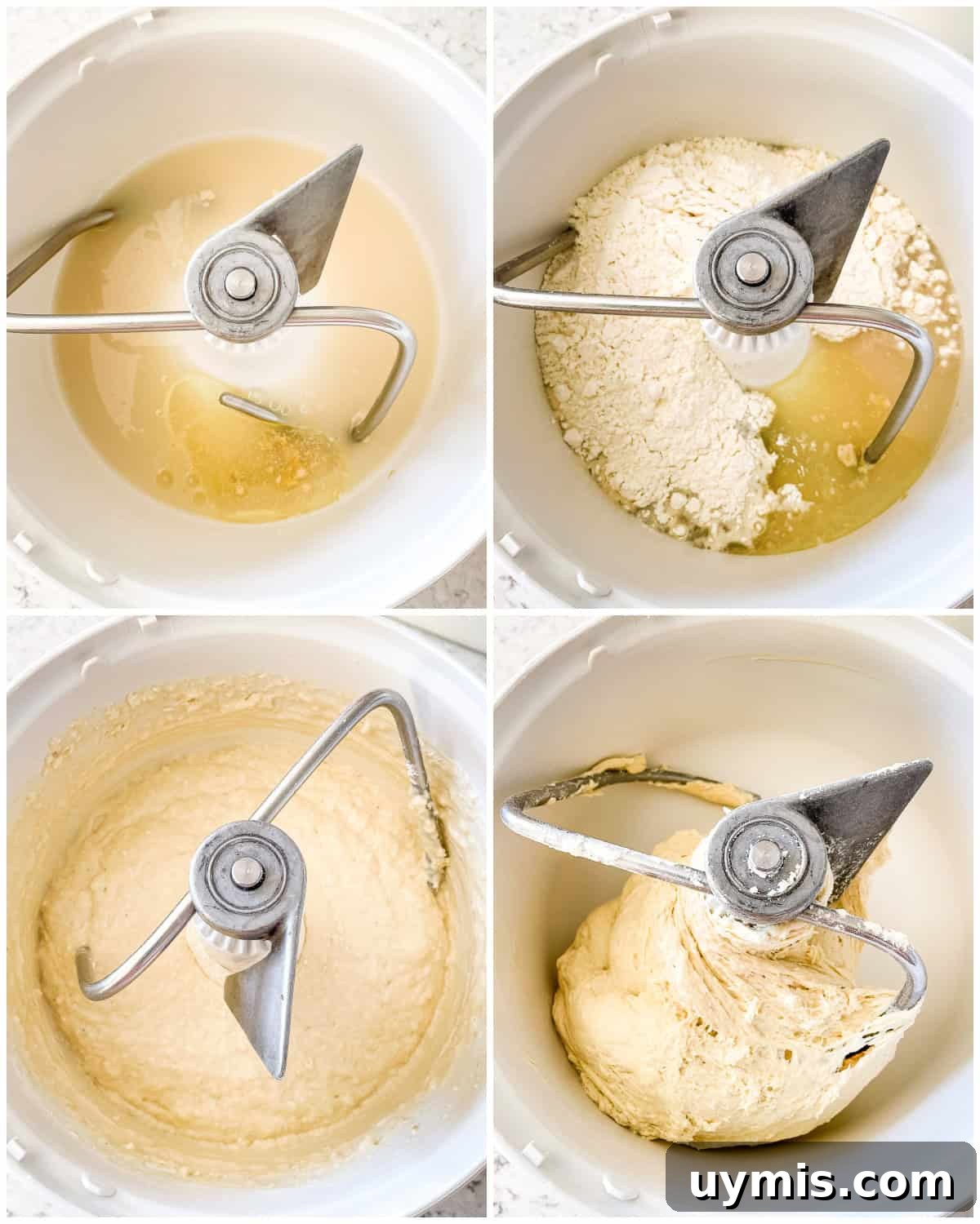 process shots - making dough for bread bowls