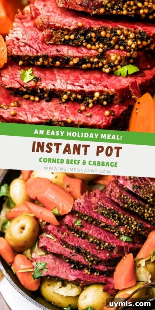 How to Make Tender Instant Pot Corned Beef 7 Instant Pot Corned Beef pin for Pinterest.