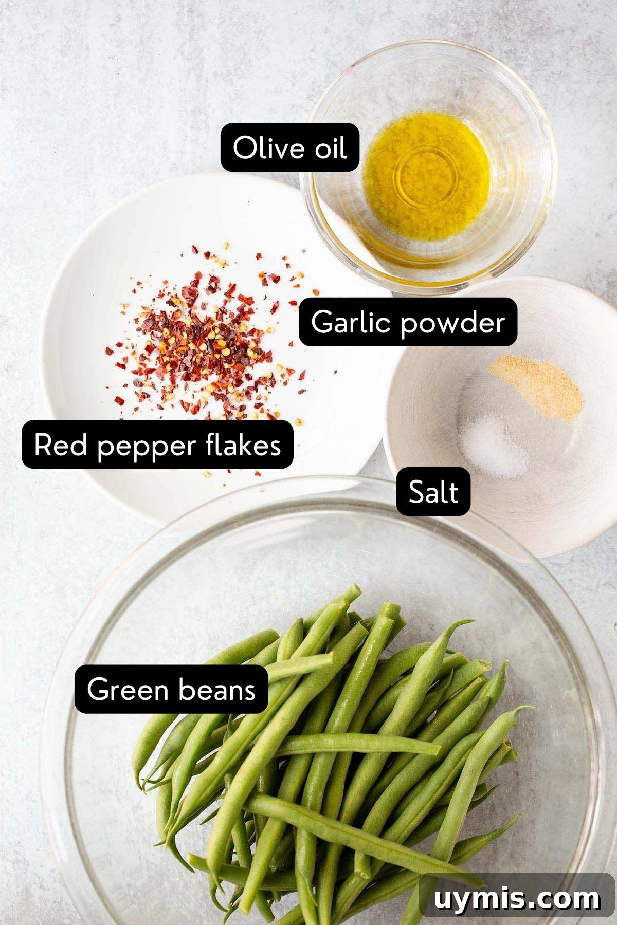Crispy Spicy Air Fryer Green Beans 3 Ingredients to make air fryer spicy green beans