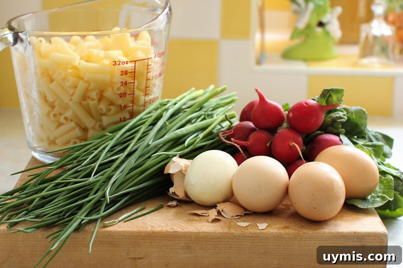 Spring Chive and Egg Pasta Salad Recipe 8 Ingredients for the Chive & Egg Pasta Salad