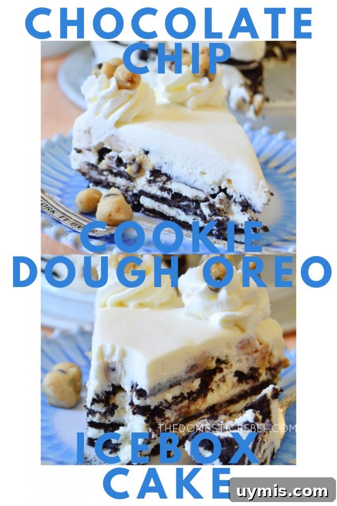 No-Bake Oreo Icebox Cake with Chocolate Chip Cookie Dough 8 chocolate chip cookie dough oreo icebox cake photo collage