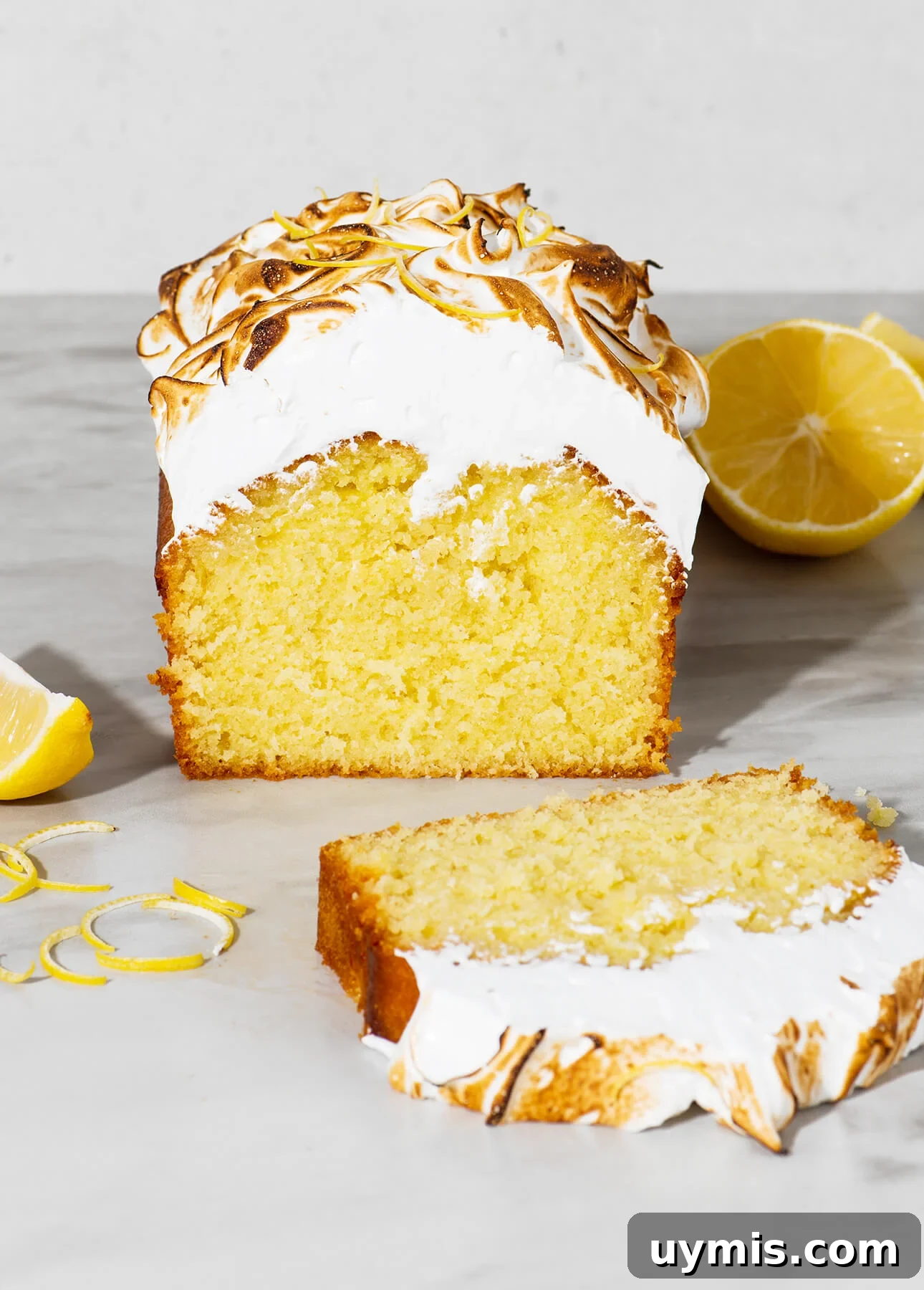 Lemon and Olive Oil Cake with Toasted Italian Meringue // FoodNouveau.com