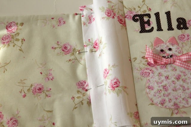 Quiet Book Sew Along Part 9 Finishing Your Book 12 Quiet book binding pinned to the back cover