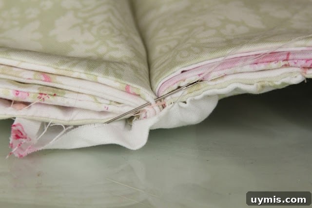 Quiet Book Sew Along Part 9 Finishing Your Book 16 Wrapping the binding around the quiet book spine seam