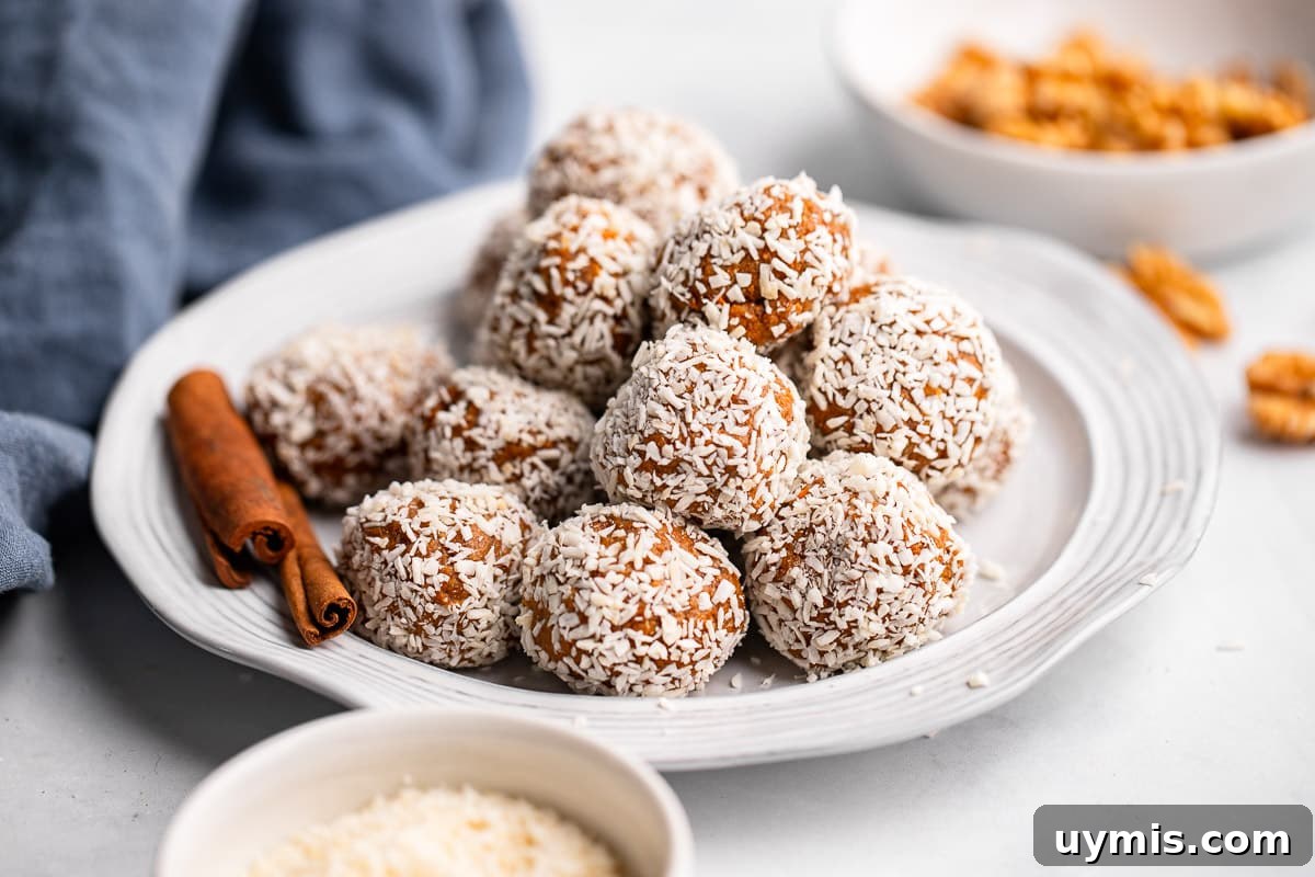 15 Proven Benefits of Carrots and Delicious Recipes 5 prepared carrot cake protein bites on platter
